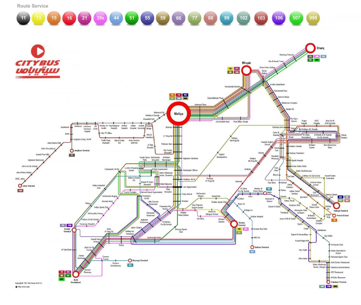 кувейт kptc автобусны маршрут, газрын зураг