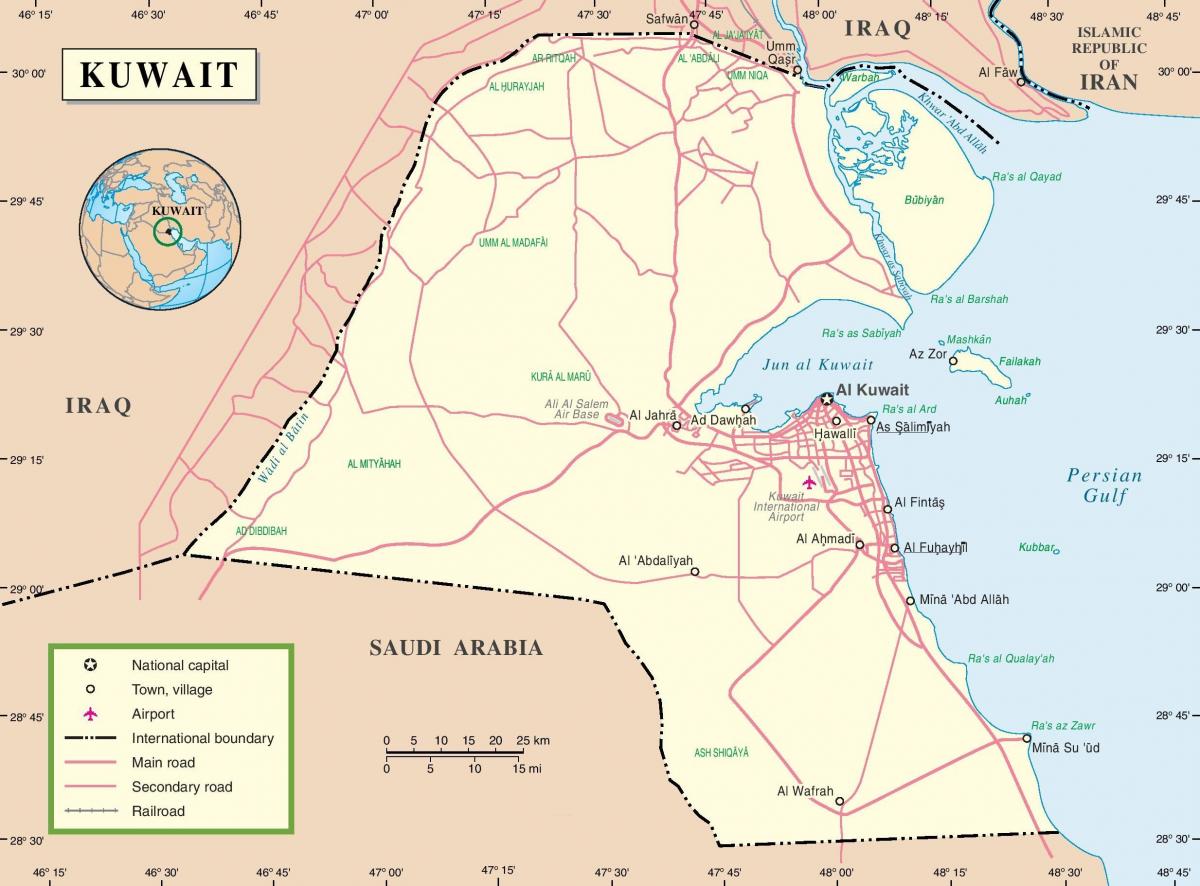 кувейт авто замын газрын зураг нь