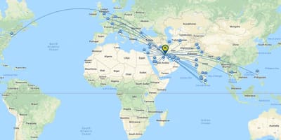 Кувейт эйрвэйз замын газрын зураг нь