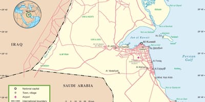 Кувейт авто замын газрын зураг нь